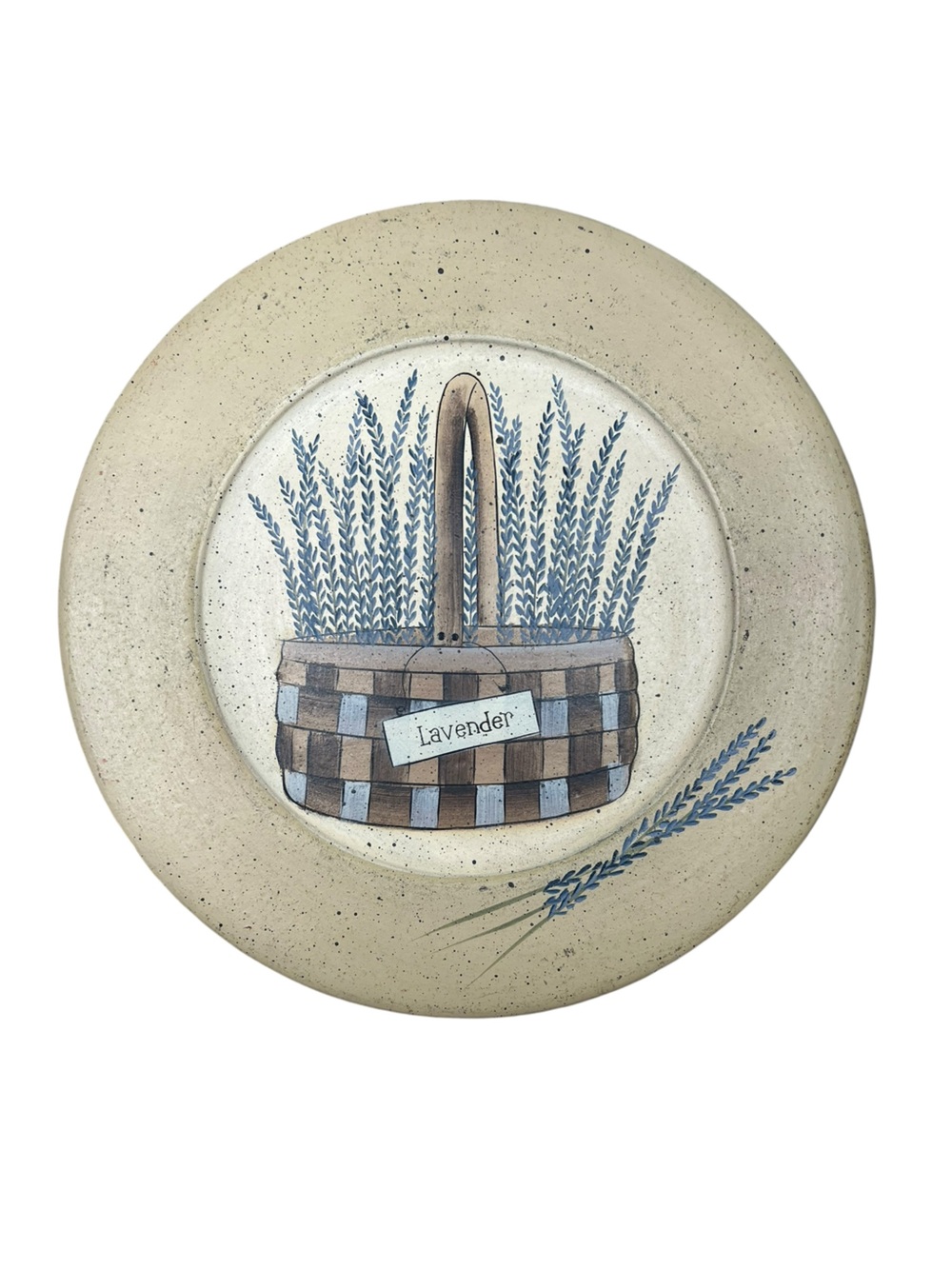The Hearthside Collection Donna White Lavendar Woven Basket Decorative Plate